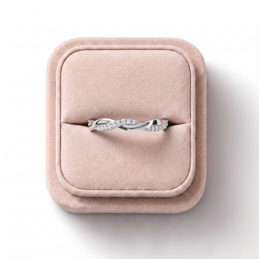 0.08 Ct Round Twisted Infinity Band