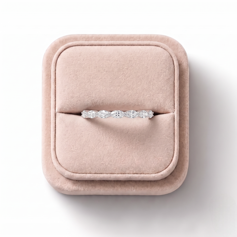 0.37 Ct Marquise prong set Half Eternity Band