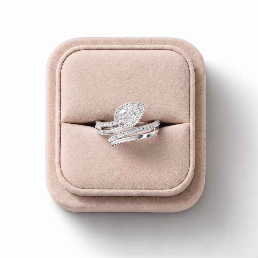 1.13 Ct Marquise Bezel Bypass Diamond Ring