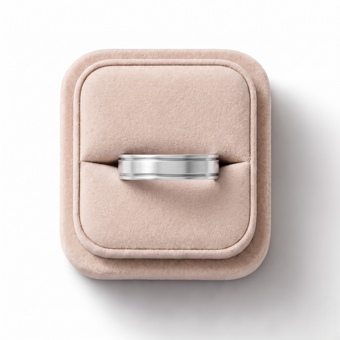 Classic Grooved Flat Men’s Wedding Band