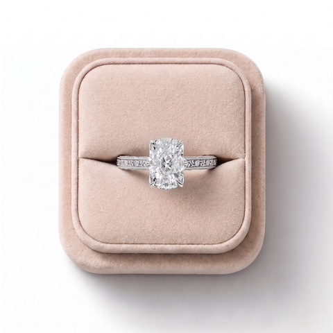 2.50 CT Cushion Lab DiamondRing with Filigree Shank Ring