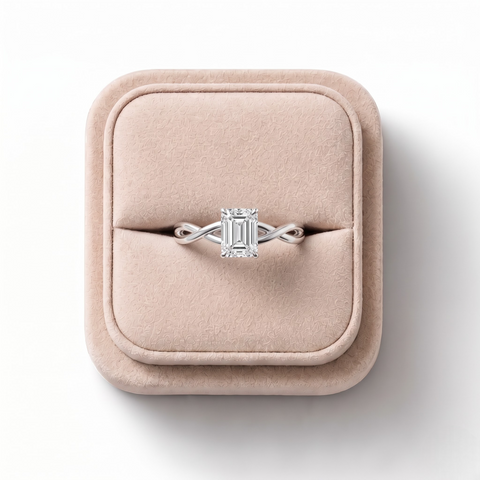 1.00 CT Emerald Prong Set Solitaire Ring