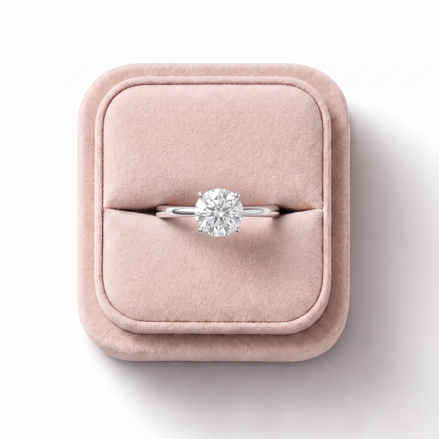 1.00 Ct Round Solitaire Lab Diamond Ring