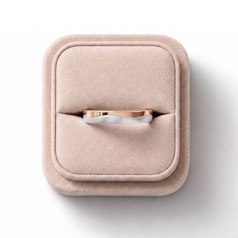 Two-Tone Wave Wedding Band
