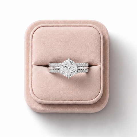 1.76 Ct Round Solitaire With Side Band Ring Set 1.50 Ct Center