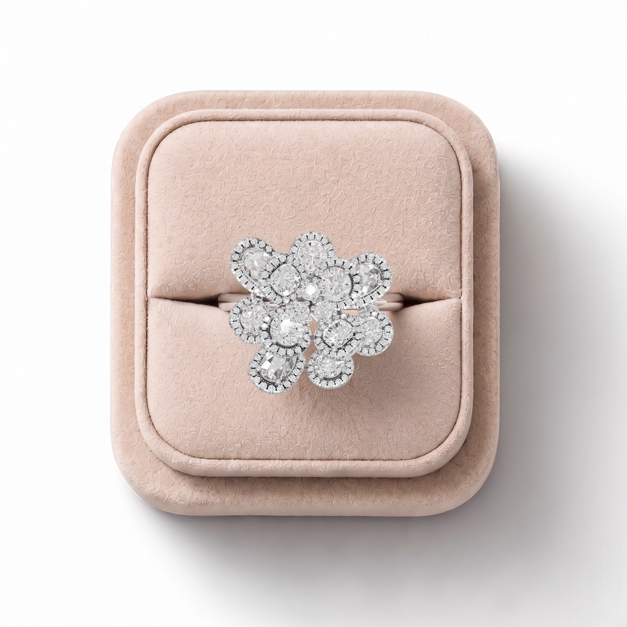 5.12 CT Multi-Shape Lab Diamond Cluster Cocktail Ring