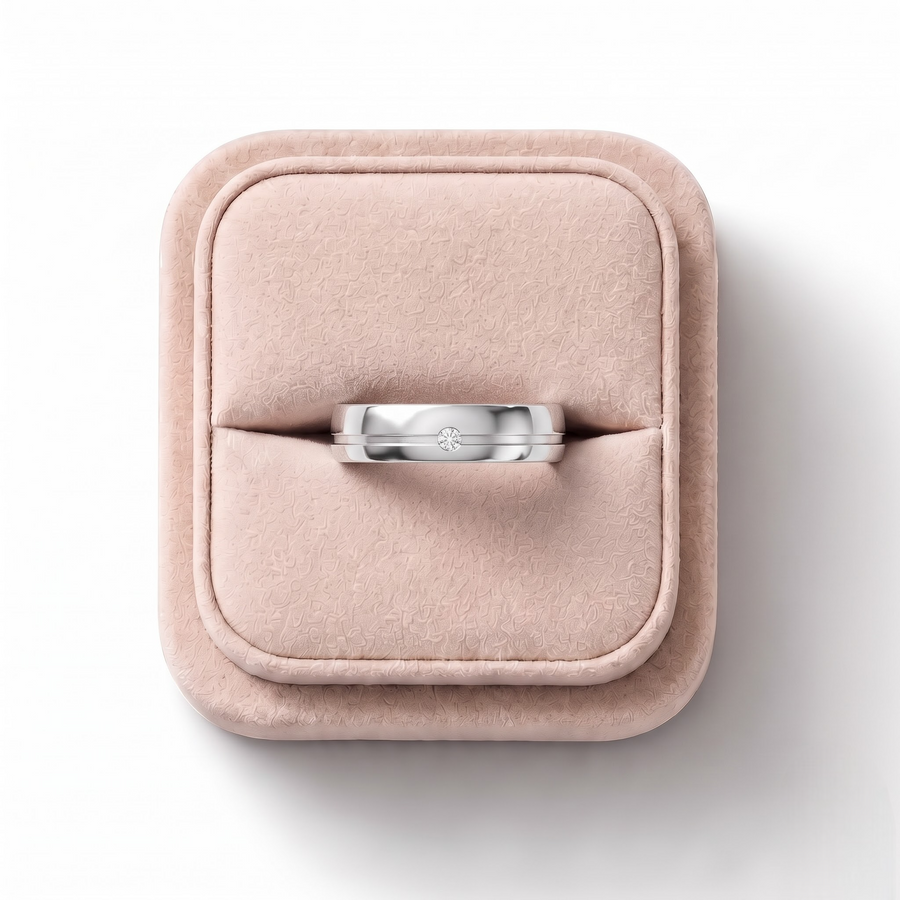 0.038 Ct Mens Lab Diamond Wedding Band