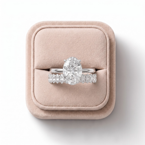 2.91 Ct Oval Solitaire With Side Band Set 2.00 Ct Center