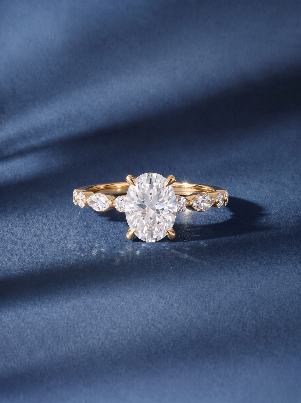 Solitaire lab-grown diamond engagement ring
