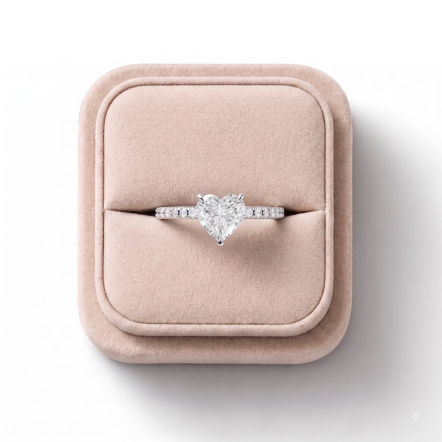 1.23 CT Heart Hidden Halo Pavé Ring