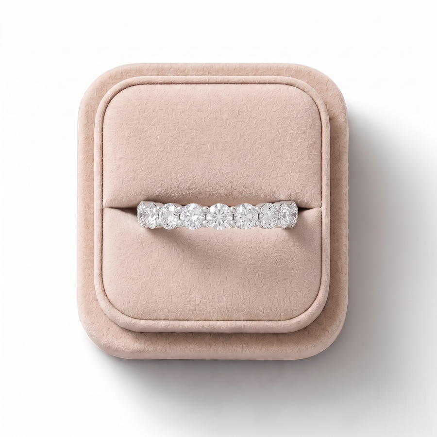 2.13 CT Round Prong-Set Lab Diamond Full Eternity Band