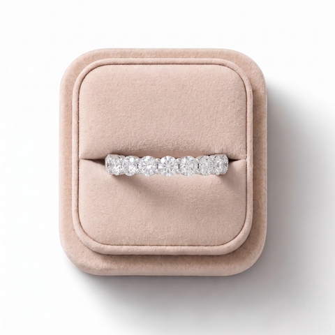 2.13 CT Round Prong-Set Lab Diamond Full Eternity Band