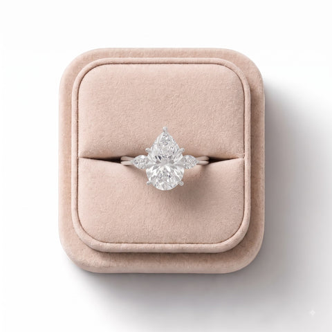3.83 CT Pear Three-Stone Lab Diamond Ring