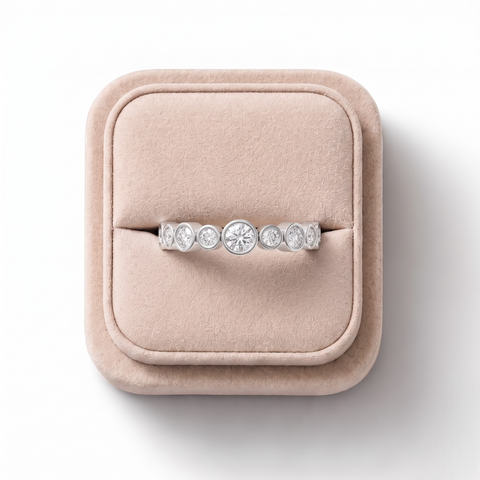 0.87 Ct Round Bezel Full Eternity Band