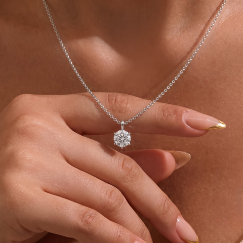 4.00 CT Round Prong Basket Lab Diamond Solitaire Pendant