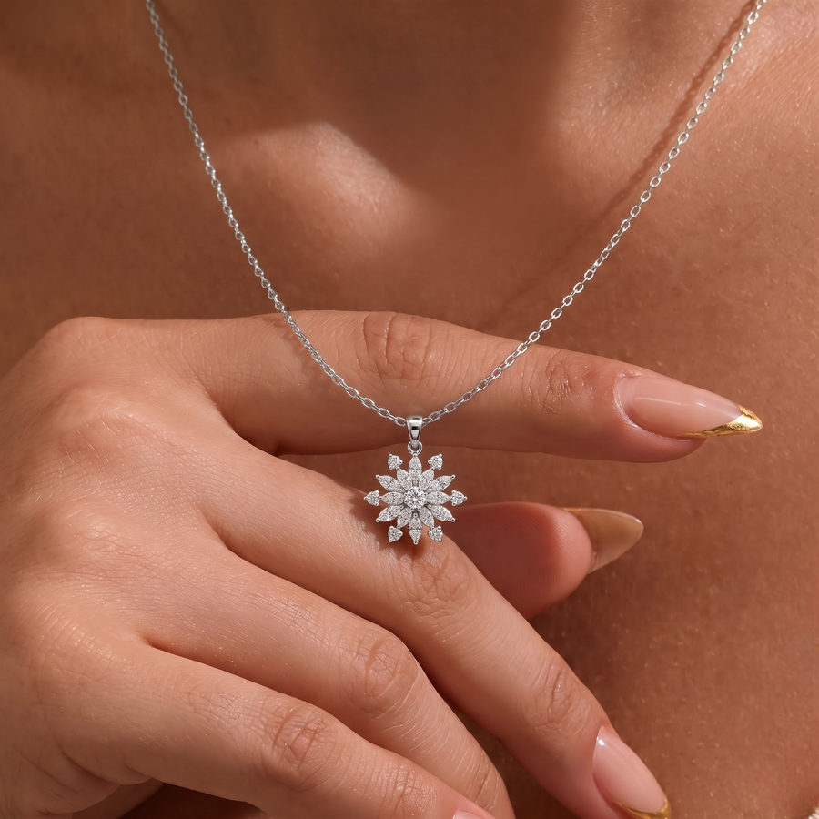 1.78 Ct Marquise Floral Lab Diamond Pendant Necklace
