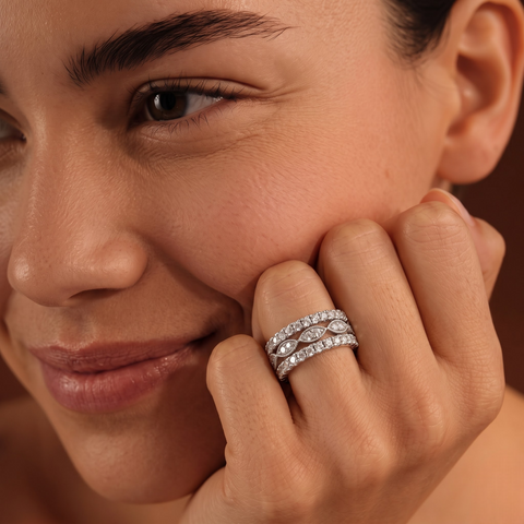1.77 Ct Round Full Eternity Bridal Set