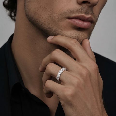 3.51 Ct Mixed Cut Bezel Eternity Lab Grown Diamond Band