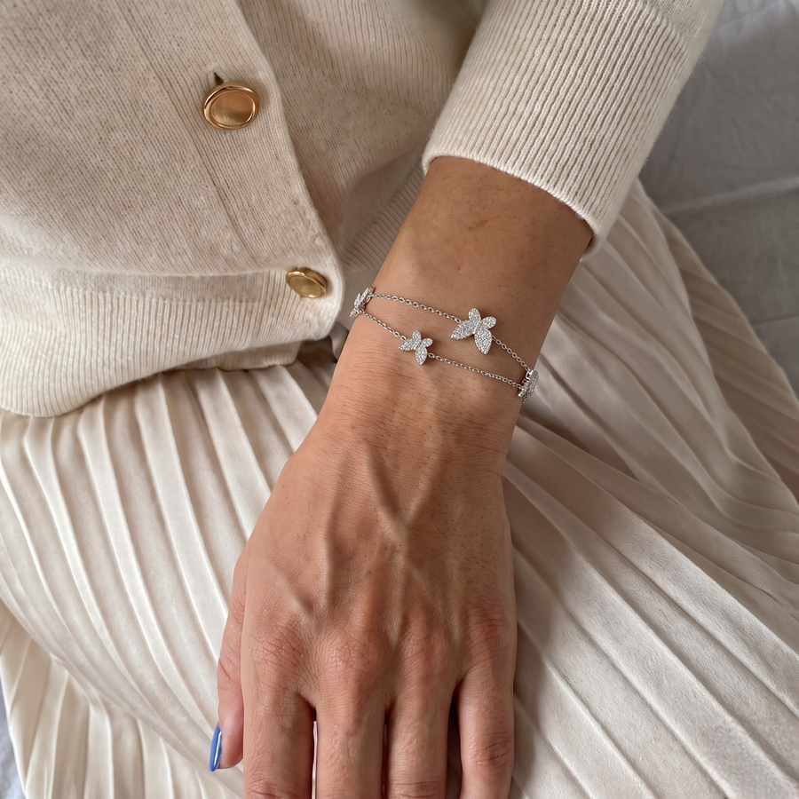 1.76 CT Round Butterfly Lab Diamond Bracelet