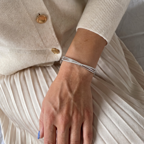 0.94 Ct Round Diamond Twist Pavé Bracelet