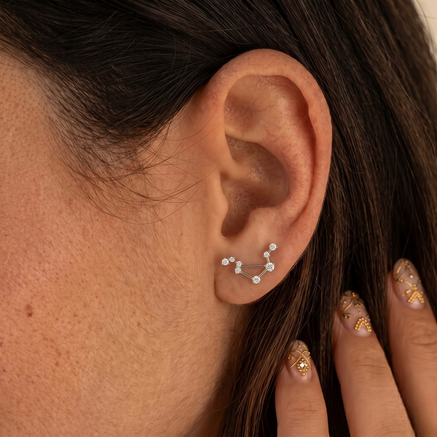 0.46 CT Round Libra Lab Diamond Earrings