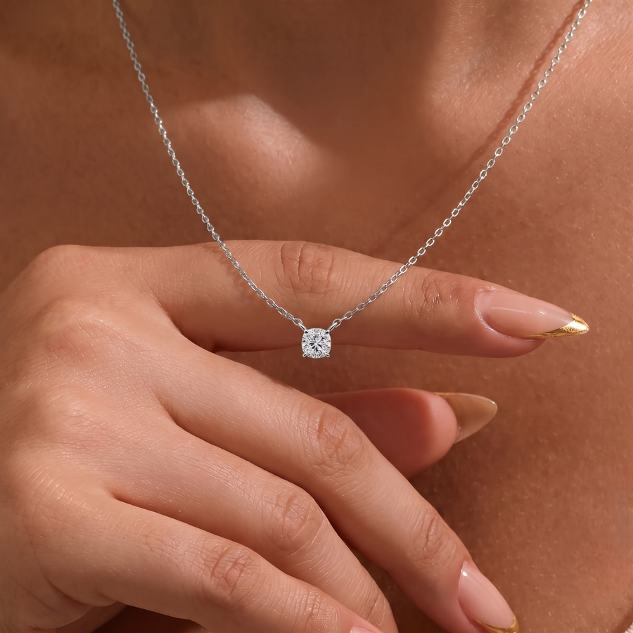 1.50 Ct Cushion Solitaire Pendant