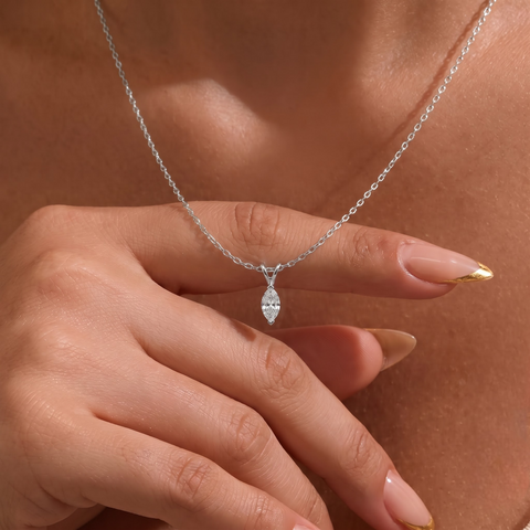 1.00 Ct Marquise Solitaire Lab Diamond Pendant