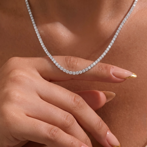 9.60 Ct Classic Round Lab Diamond Tennis Necklace