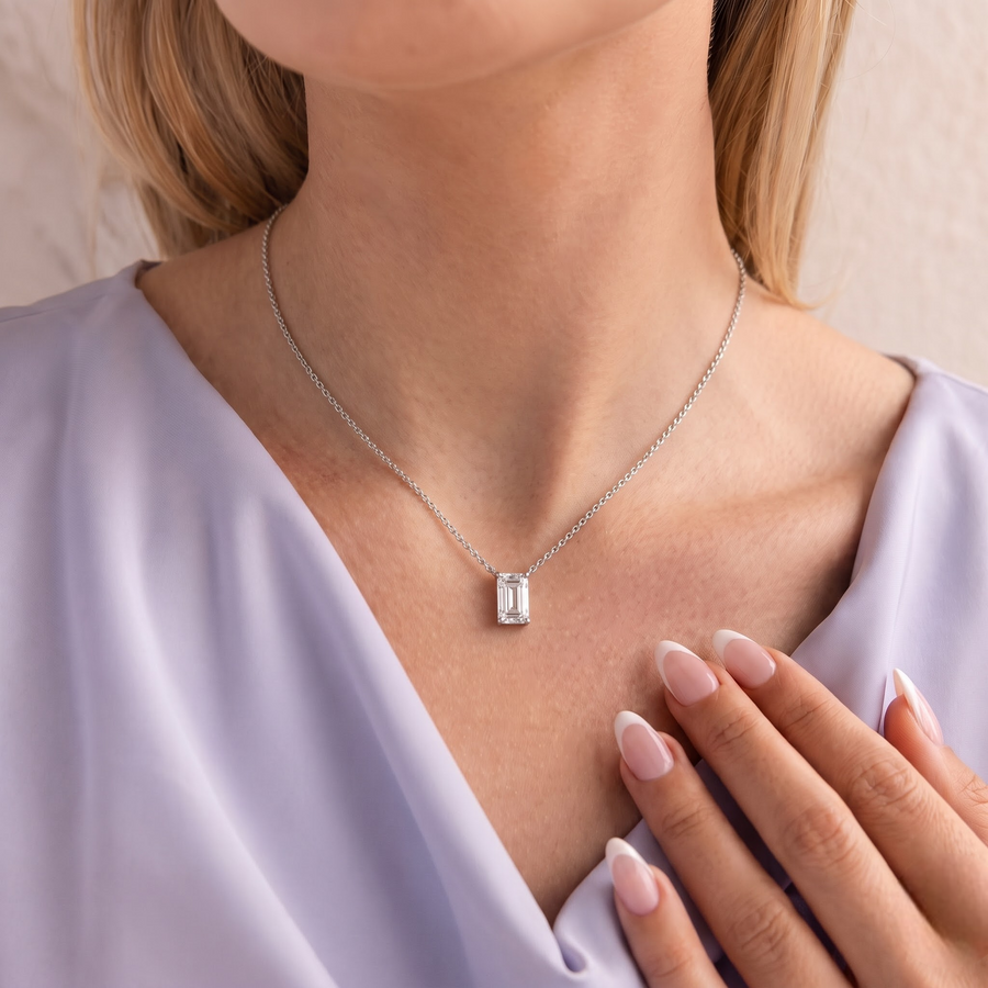 4.00 Ct Emerald Solitaire Pendant