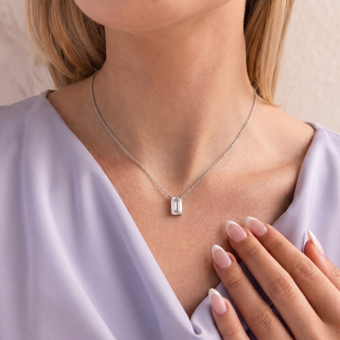4.00 Ct Emerald Solitaire Pendant