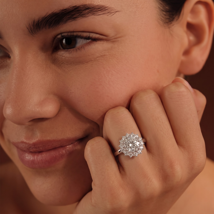 1.92 Ct Round Halo Diamond Ring
