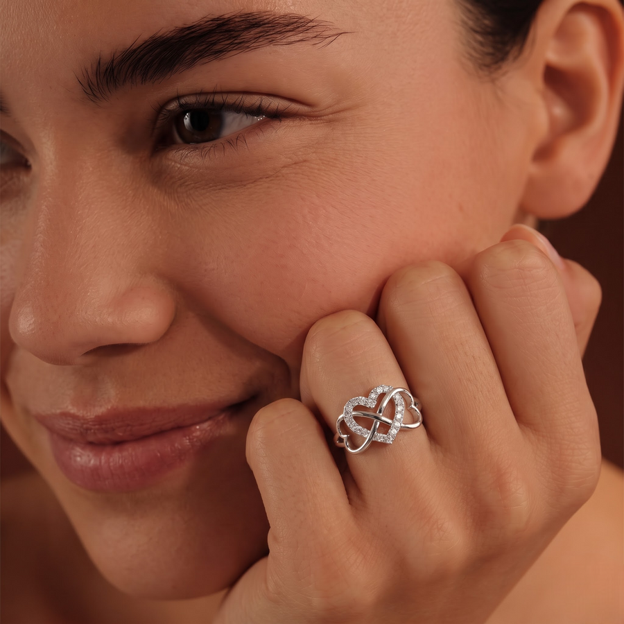0.26 Ct Round Pavé Lab Diamond Ring