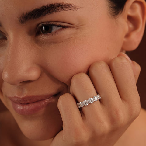 6.55 Ct Round Baskets Set Full Eternity Ring