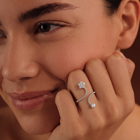 0.60 CT Round Statement Lab Diamond Ring