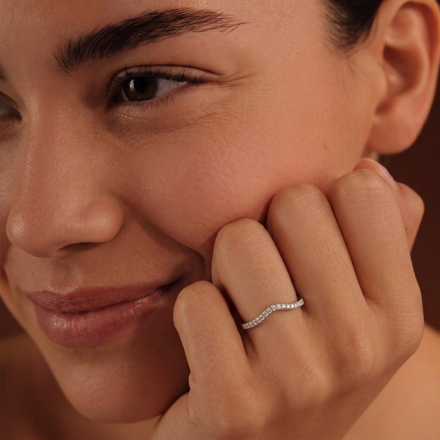 0.27 Ct Round Pavé Lab Diamond Band