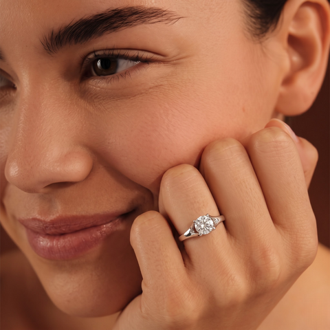 1.00 CT Round Lab Diamond Solitaire Ring