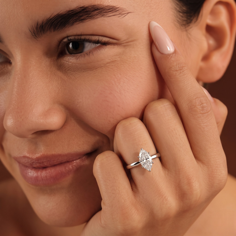 2.00 CT Marquise Solitaire Lab Diamond Ring