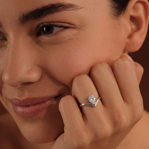 1.50 CT Pear Solitaire Prong Set Ring
