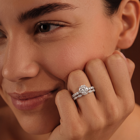 1.43 CT Round Solitaire Bridal Set Ring
