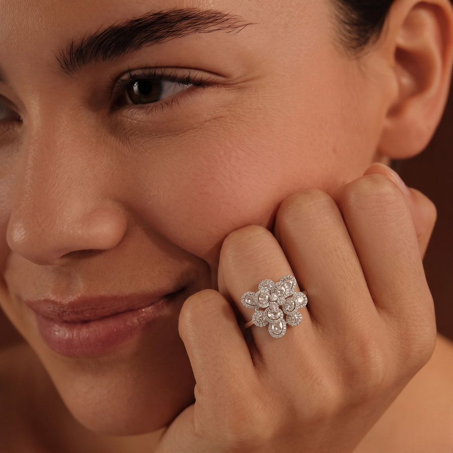 5.12 CT Multi-Shape Lab Diamond Cluster Cocktail Ring