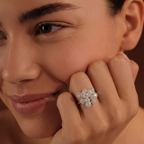 5.12 CT Multi-Shape Lab Diamond Cluster Cocktail Ring