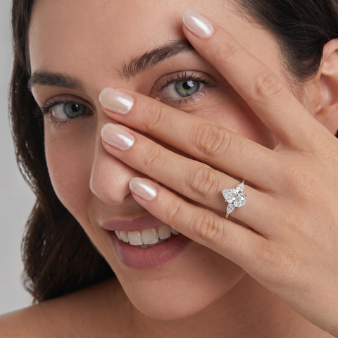 4.33 CT Pear Three-Stone Lab Diamond Ring
