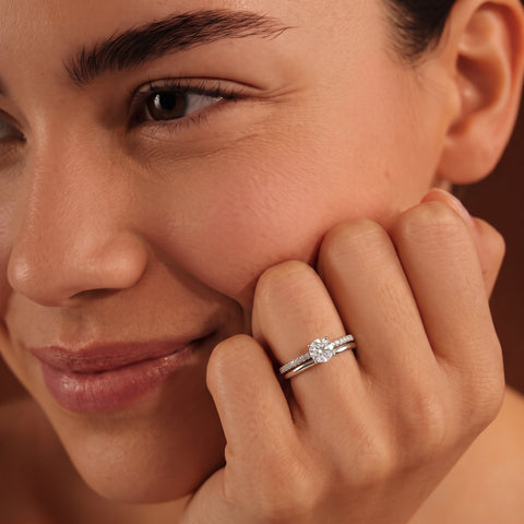 1.60 Ct Round Lab Diamond Split Ring 1.50 Ct Center