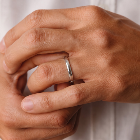 Classic Polished Gold Wedding Band for Men
