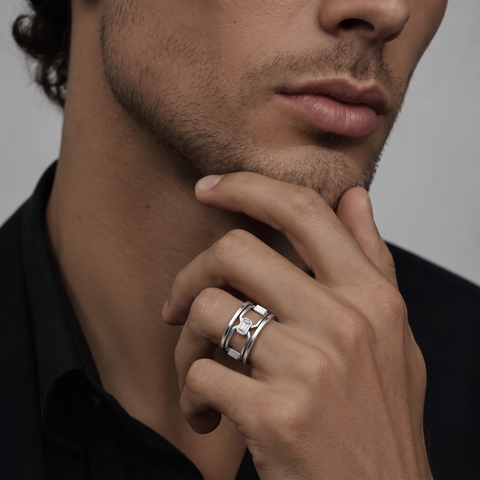 1.00 Ct Emerald Lab Grown Diamond Men’s Band Ring