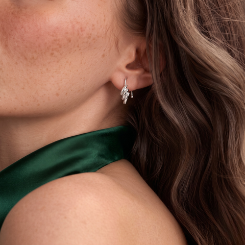 Triple Petal Drop Gold Earring