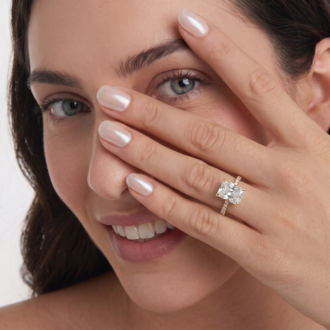 1.73 Ct Radiant Hidden Halo Pavé Ring