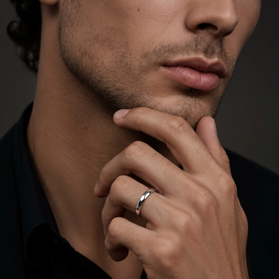Classic Polished Gold Wedding Band for Men