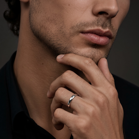 Classic Polished Gold Wedding Band for Men