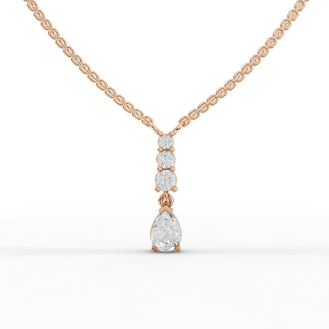 Pear-Cut Lab-Grown Diamond Drop Pendant Necklace